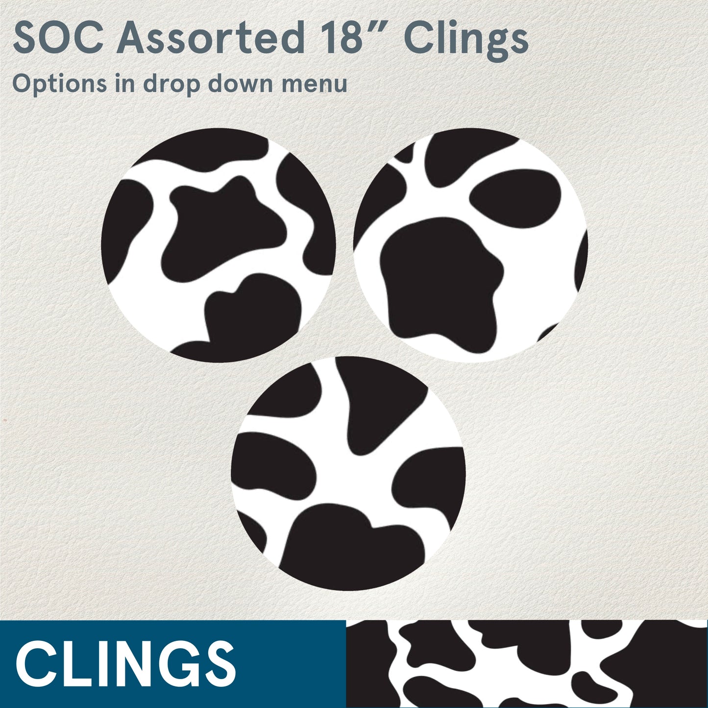 CLINGS - 3 designs  | Removable, repositionable, reusable 18” round