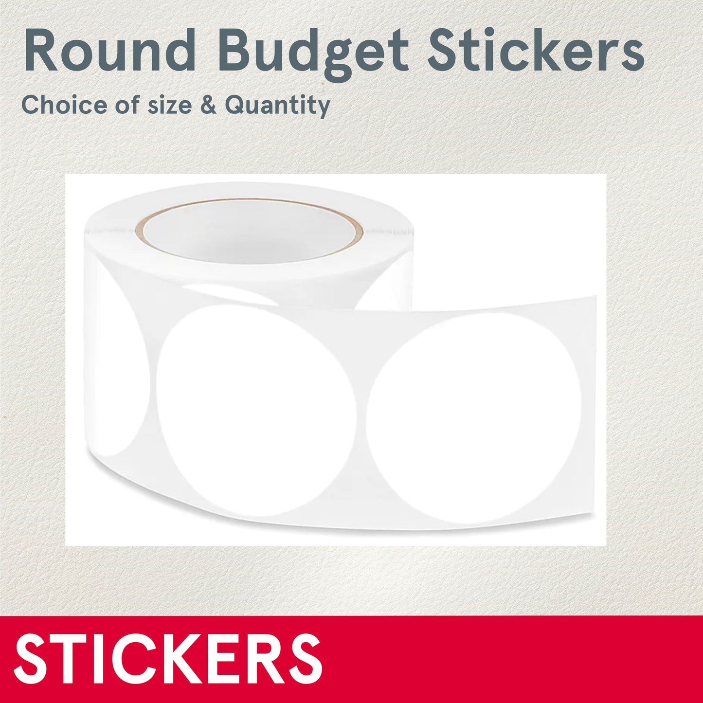 STICKERS (Budget, Bulk) Custom Round, Choice of Size, on a roll