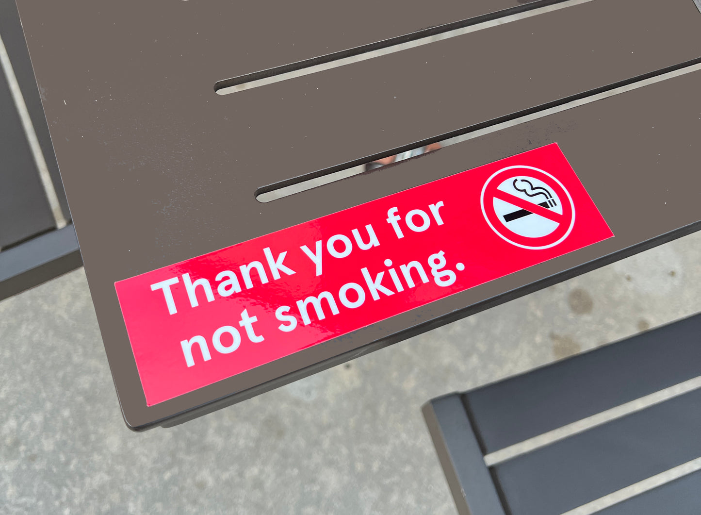 *STICKERS (Functional) Thank you for not smoking, 8x2 inch, set of 8