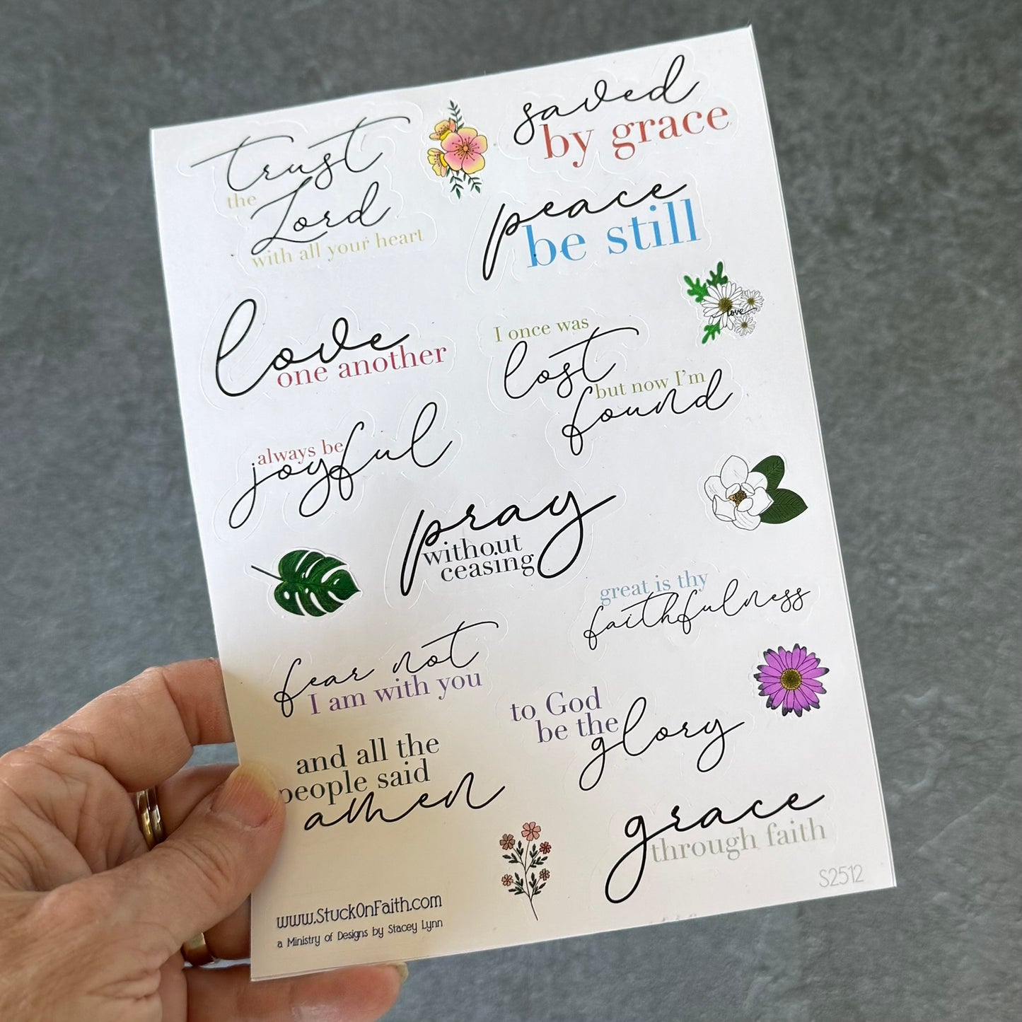 Scripture Stickers | Black and White Bible Verse Sticker Sheet for Bible Journaling, Sermon Notes & Prayer Journals