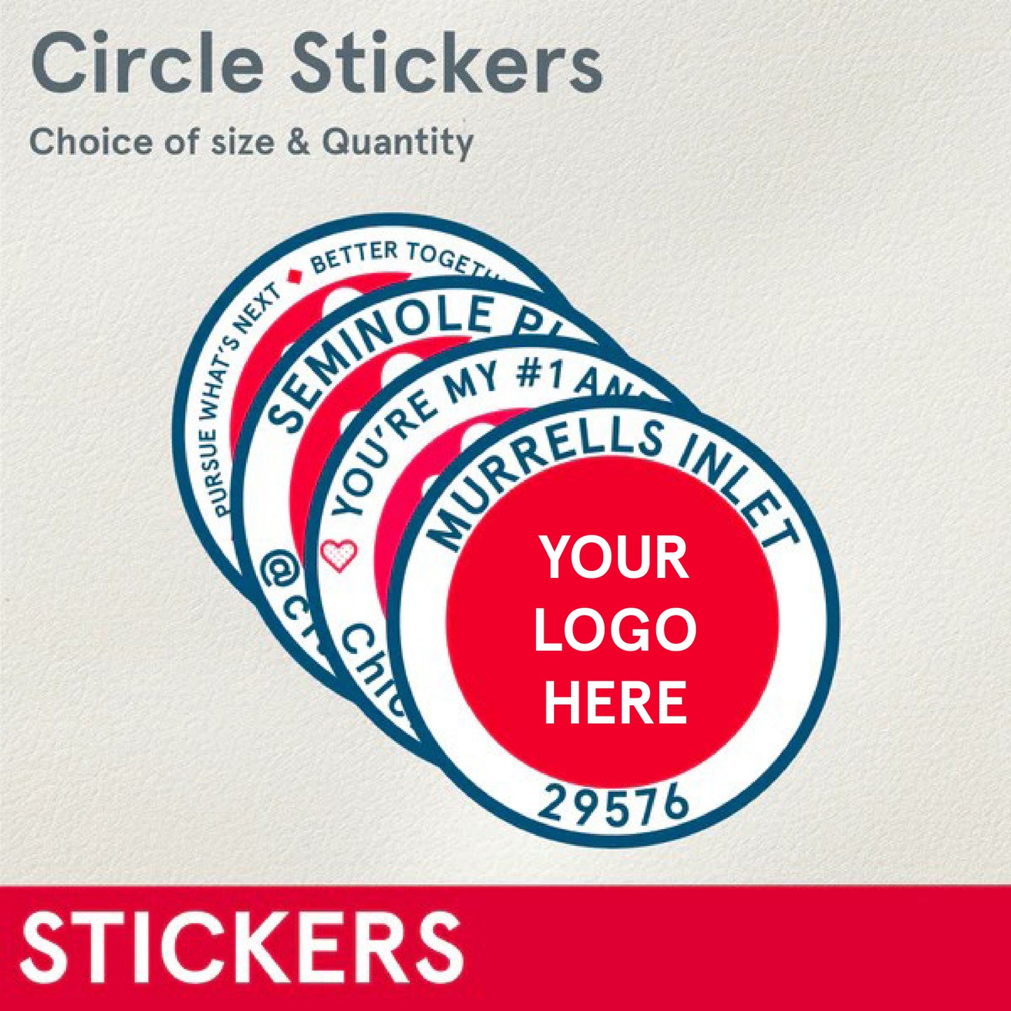 STICKERS (Bulk) Custom 2-3 inches round store sticker, waterproof