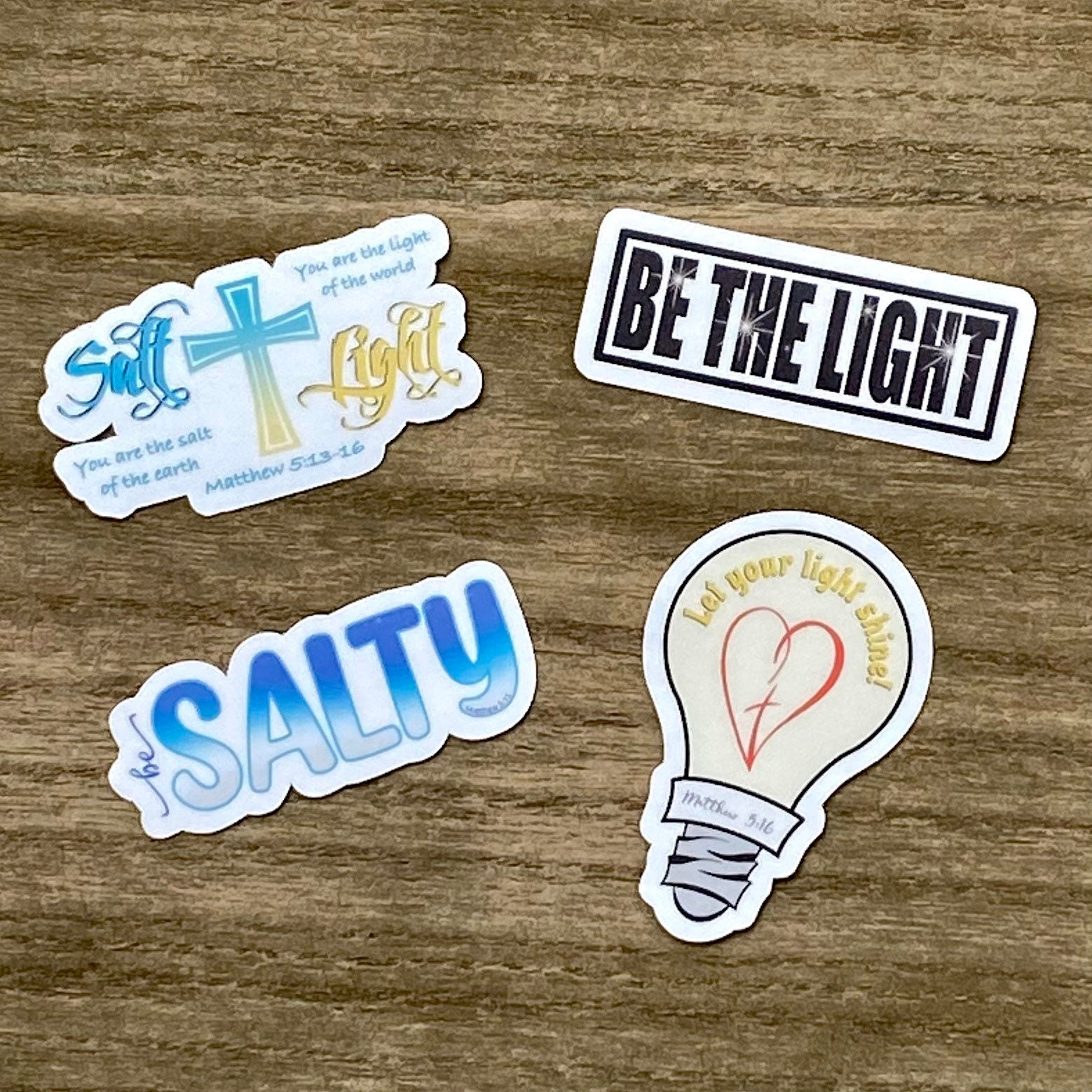 Salt of the Earth, Light of the world , Christian Faith UV/ Waterproof Vinyl Sticker/ Decal- Choice of Size, Single or Bulk qty