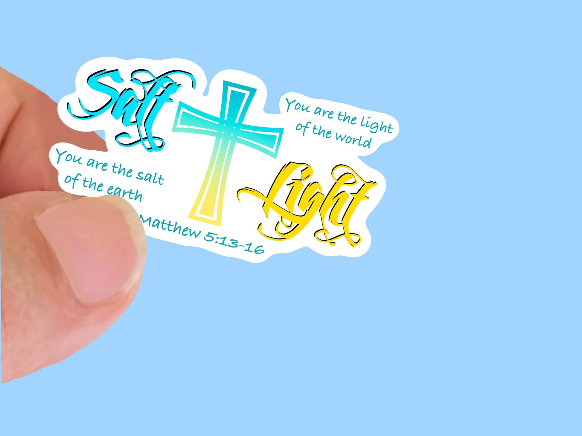 Salt of the Earth, Light of the world , Christian Faith UV/ Waterproof Vinyl Sticker/ Decal- Choice of Size, Single or Bulk qty