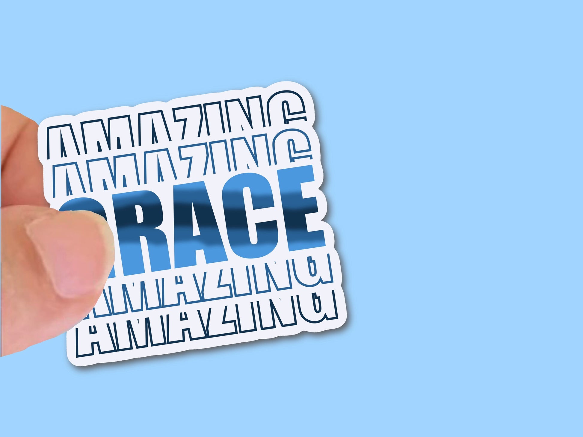 Amazing Grace, Christian Faith UV/ Waterproof Vinyl Sticker/ Decal- Choice of Size, Single or Bulk qty