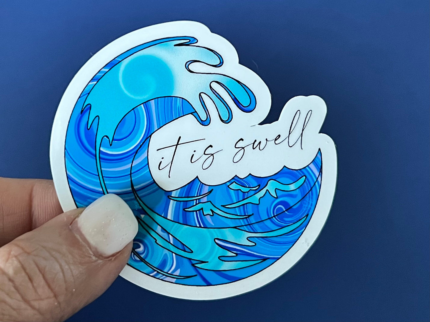 Wave crest, It is Swell - It is well series, 2.5” Christian Faith UV/ Waterproof Vinyl Sticker/ Decal- Choice of Size