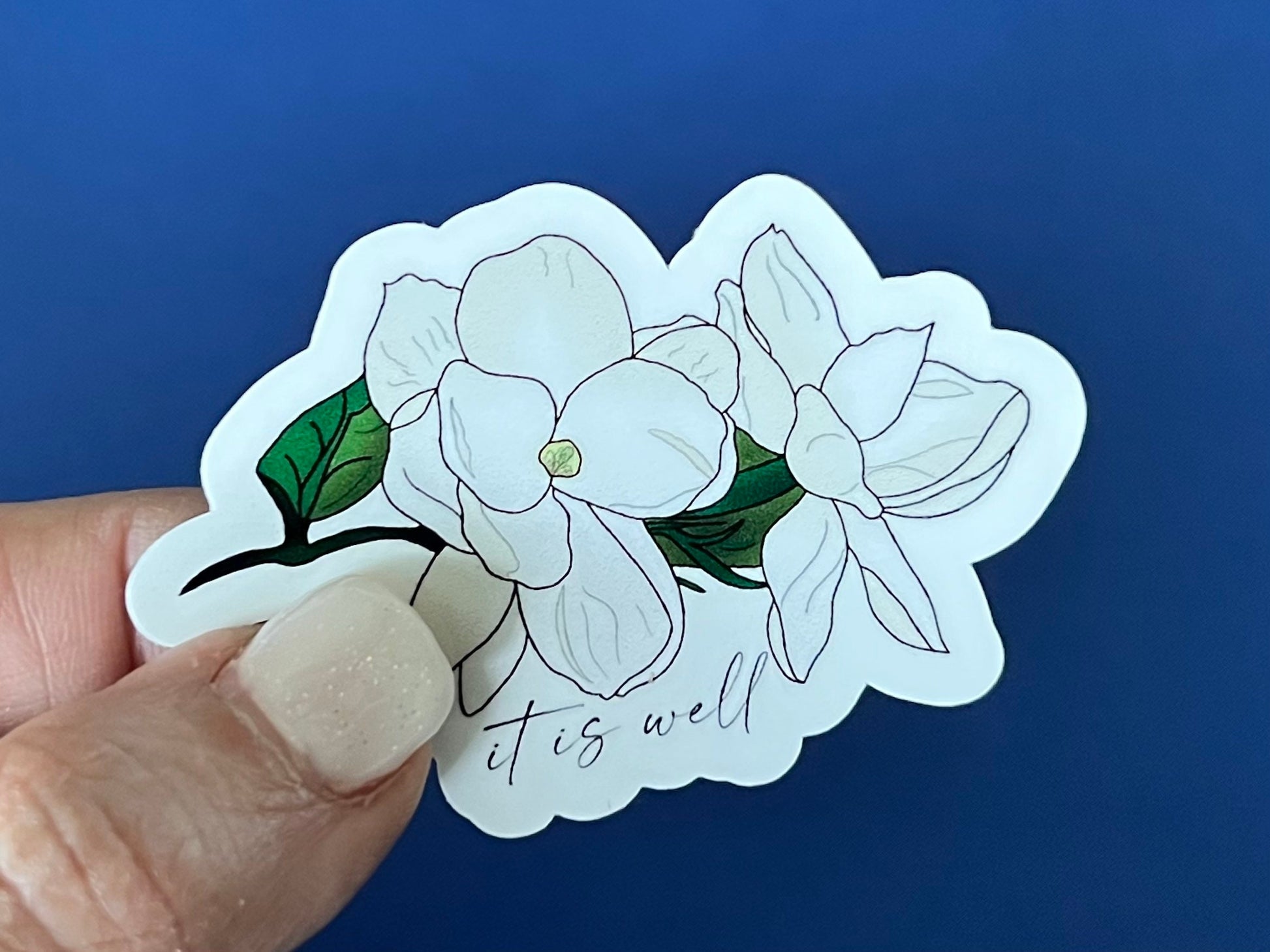 Magnolia It is well series, 2.5” or 5” Christian Faith UV/ Waterproof Vinyl Sticker/ Decal- Choice of Size