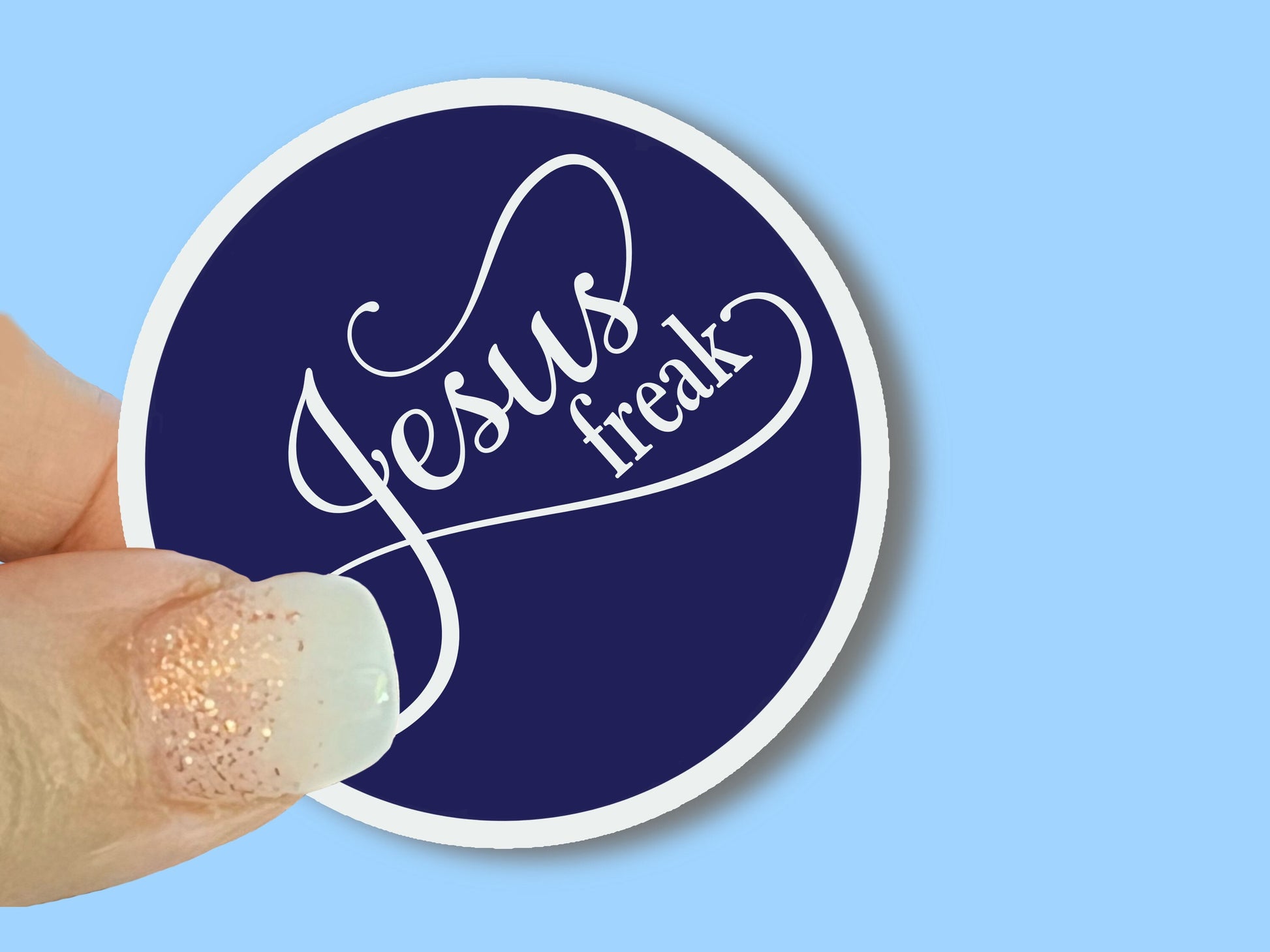 Jesus Freak, Navy Blue, Christian Faith UV/ Waterproof Vinyl Sticker/ Decal- Choice of Size, Single or Bulk qty