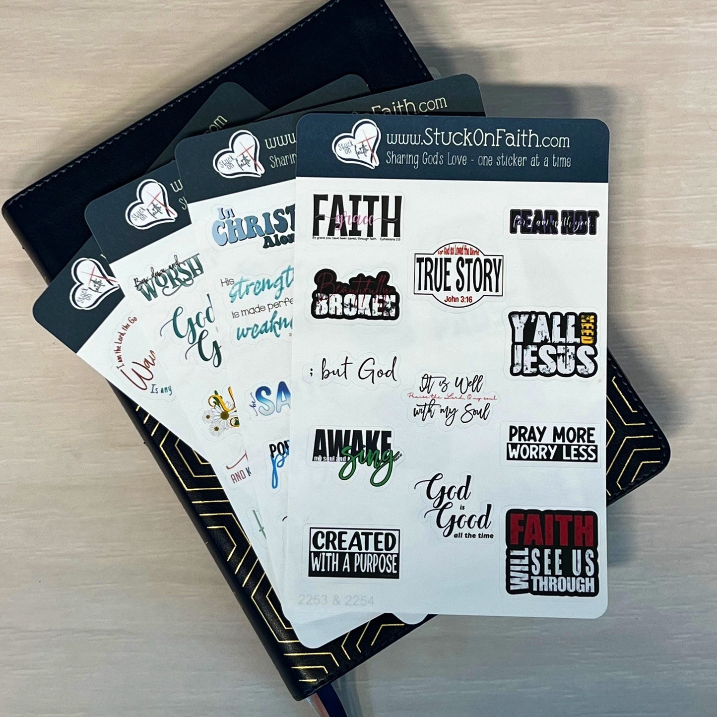 Christian Sticker Pack, Twelve Faith Stickers, Planner Stickers, Bible Verse Stickers, Removable paper stickers, Agape pack