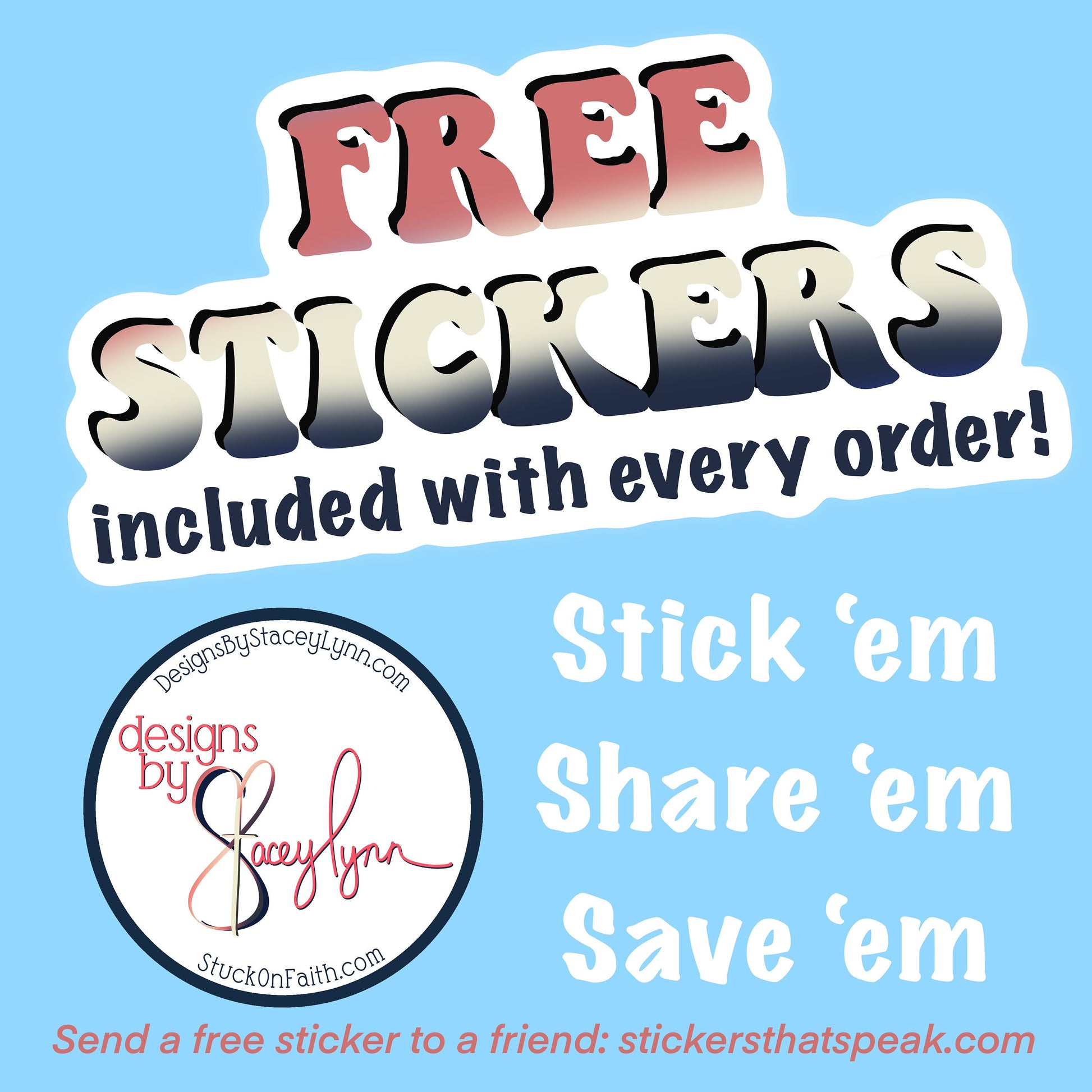 Christian Sticker Pack, Six Faith Stickers, Religious Decals, Bible Verse Stickers, Waterproof Sticker Bundle, Pack 2273