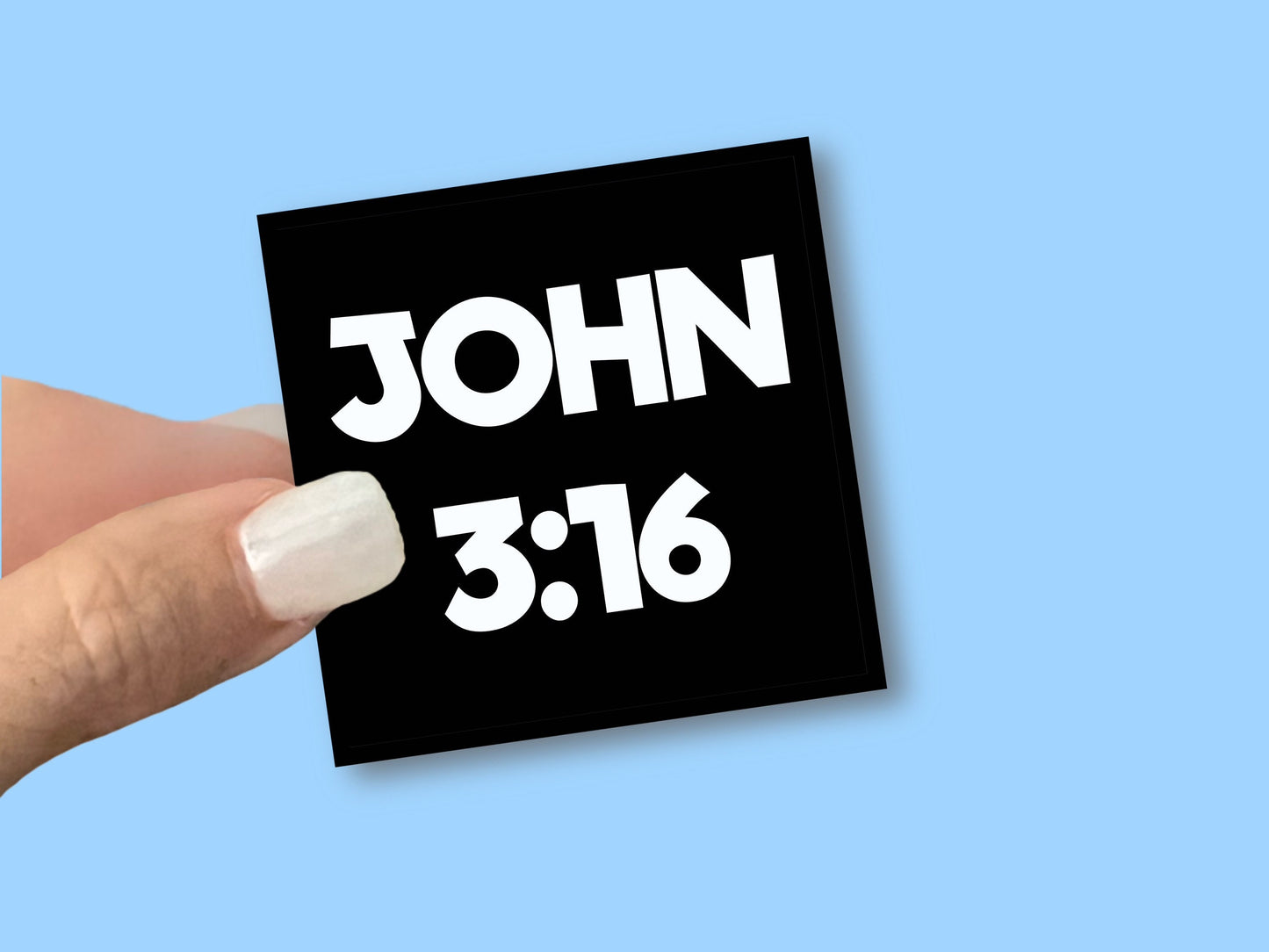 John 3:16, For God so Loved the World, Christian Faith UV/ Waterproof Vinyl Sticker/ Decal- Choice of Size, Single or Bulk qty