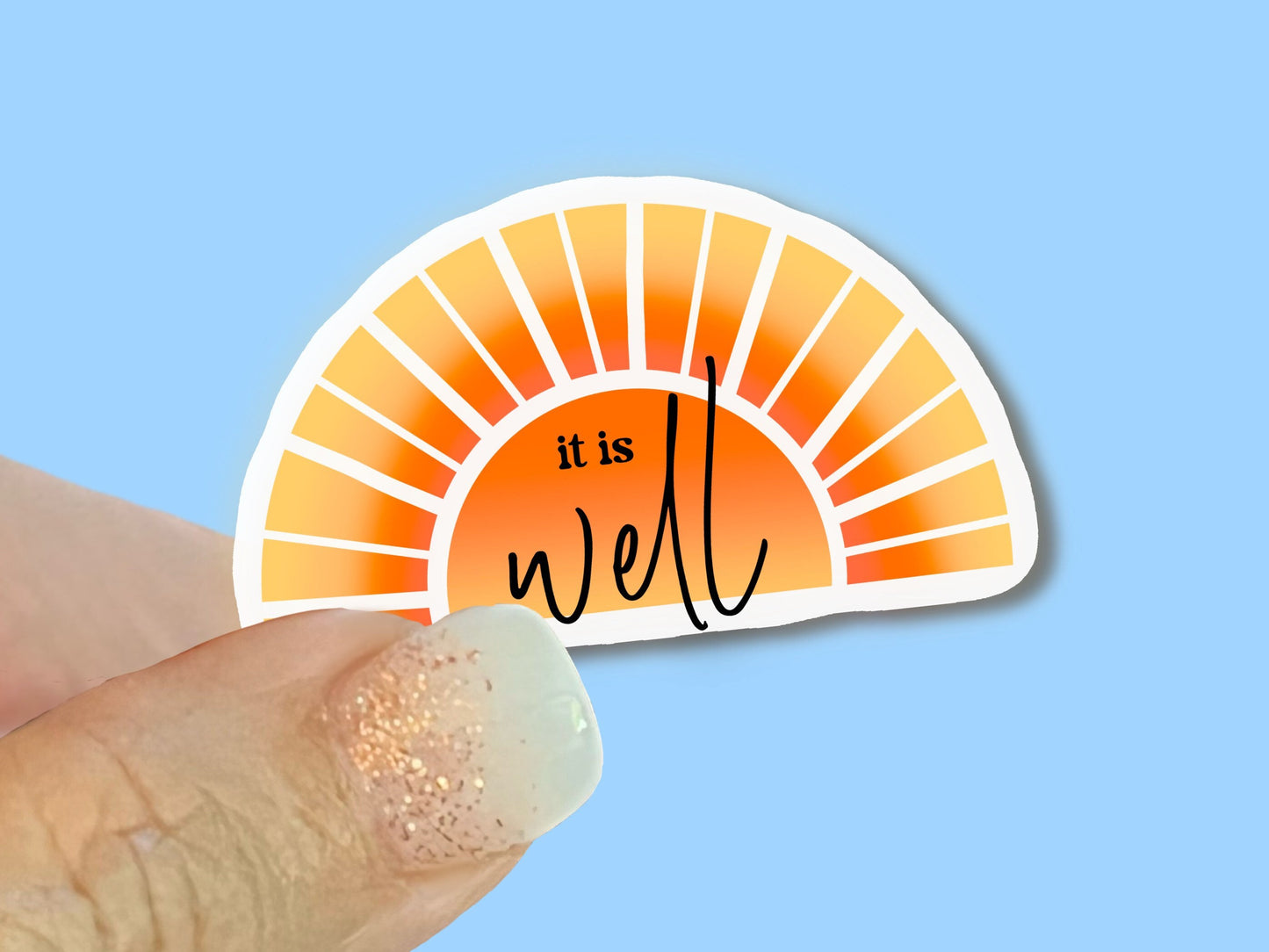 It is well sun, sunrise, sunset- Christian Faith UV/ Waterproof Vinyl Sticker/ Decal- Choice of Size