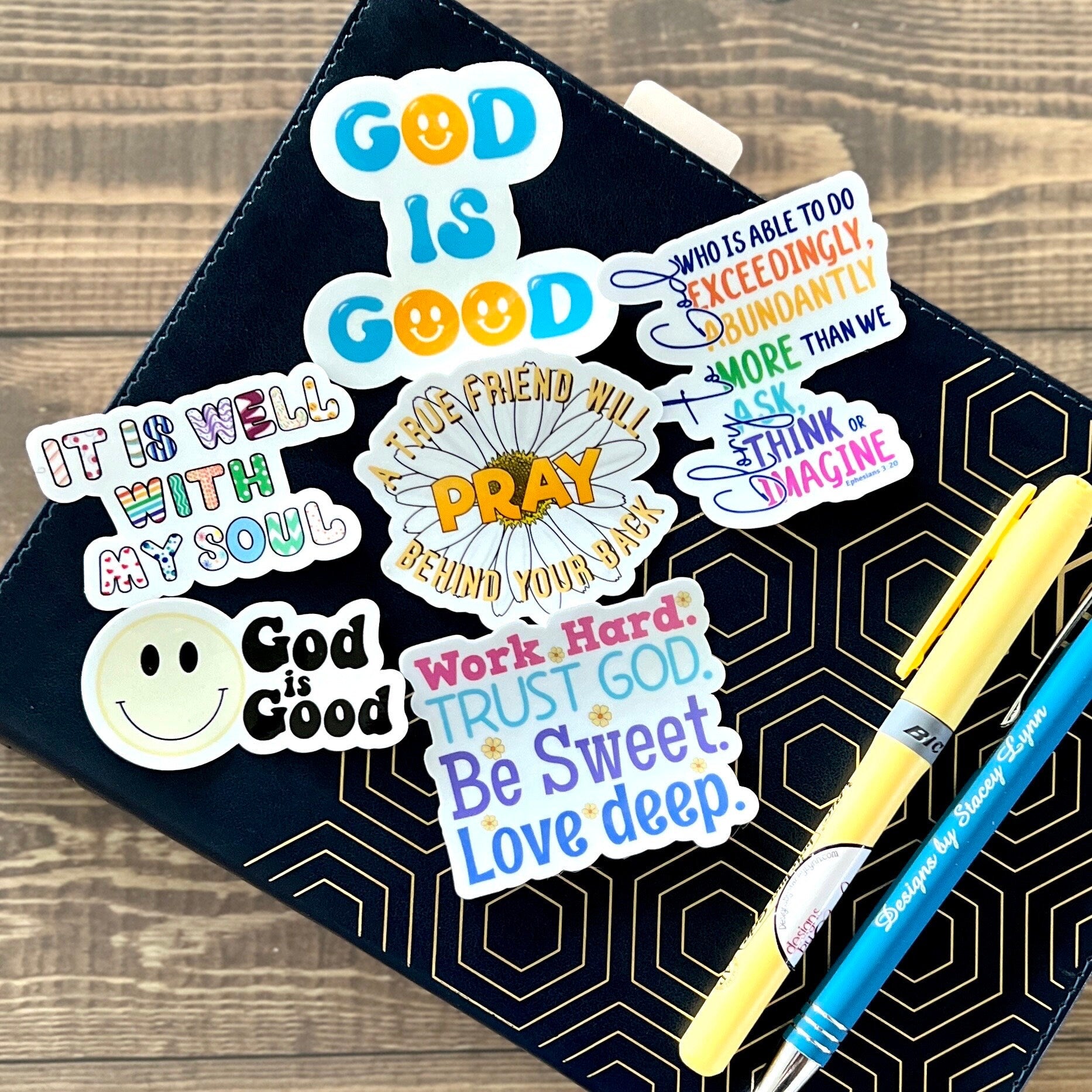 Christian Sticker Pack, Six Faith Stickers, Planner Stickers, Bible Verse Stickers, Waterproof stickers, Bible Journaling, Pack 2300