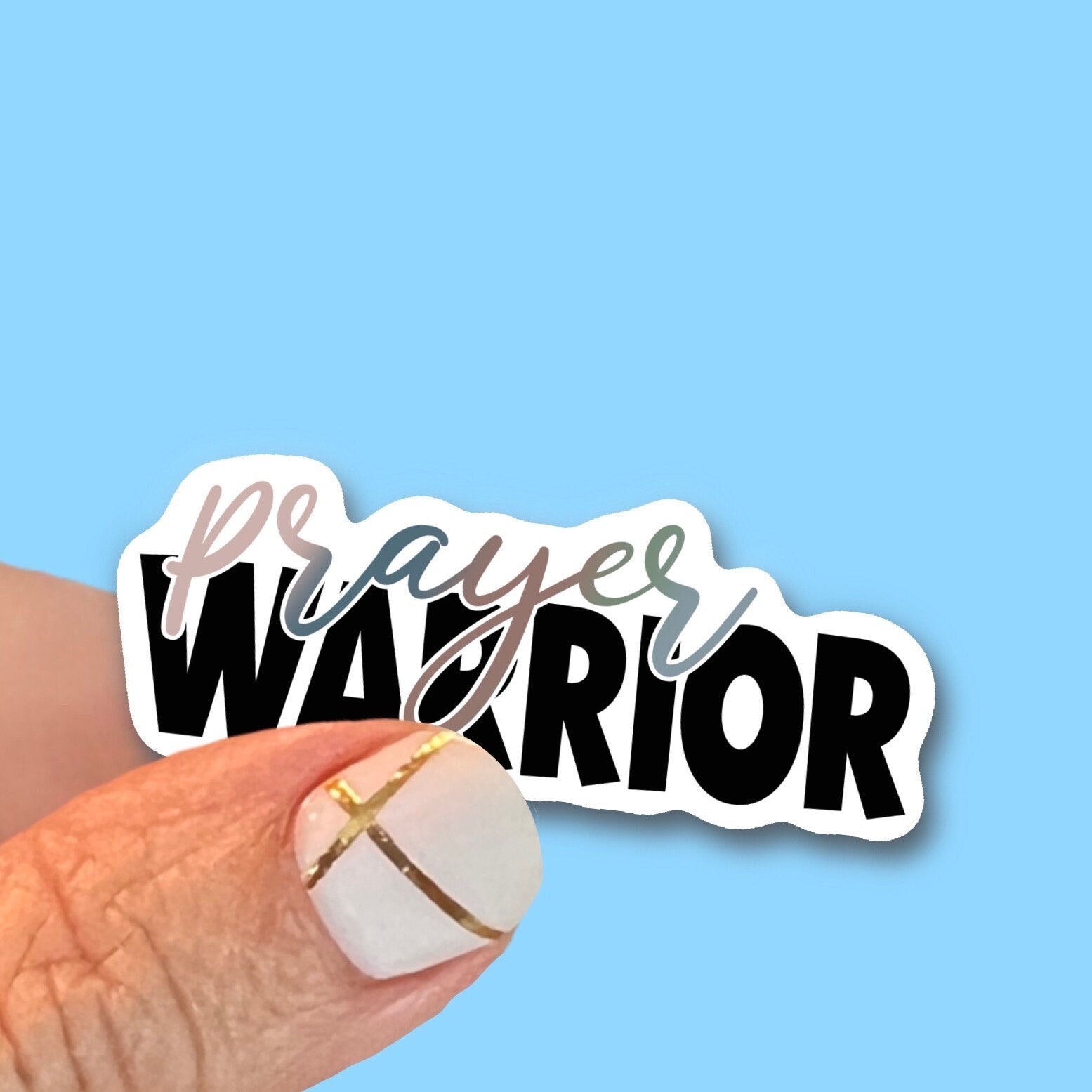 Prayer Warrior - Christian Faith UV/ Waterproof Vinyl Sticker/ Decal- Choice of Size