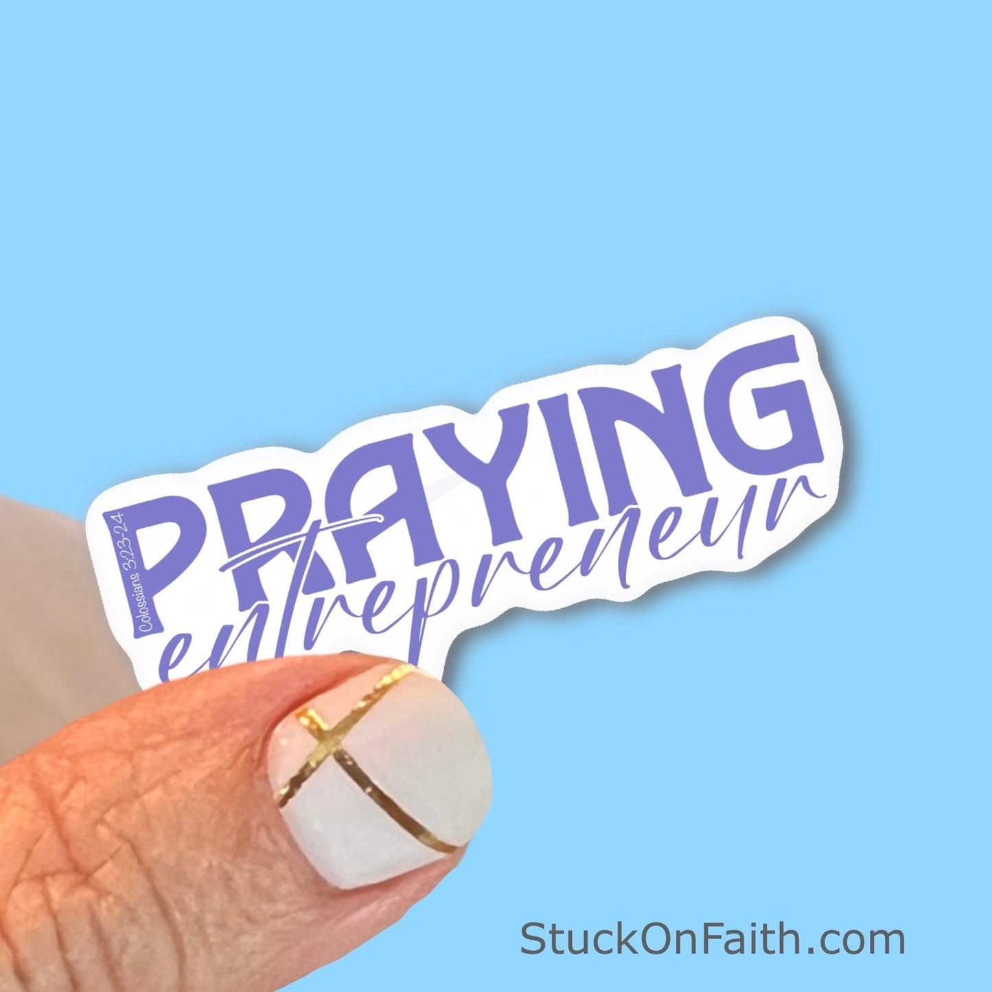 Praying Entrepreneur, lavender - Christian Faith UV/ Waterproof Vinyl Sticker/ Decal- Choice of Size