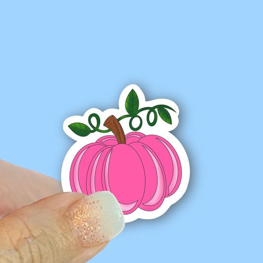 Pink pumpkin, Breast Cancer, October pink, Christian Faith Waterproof Vinyl Sticker/ Decal