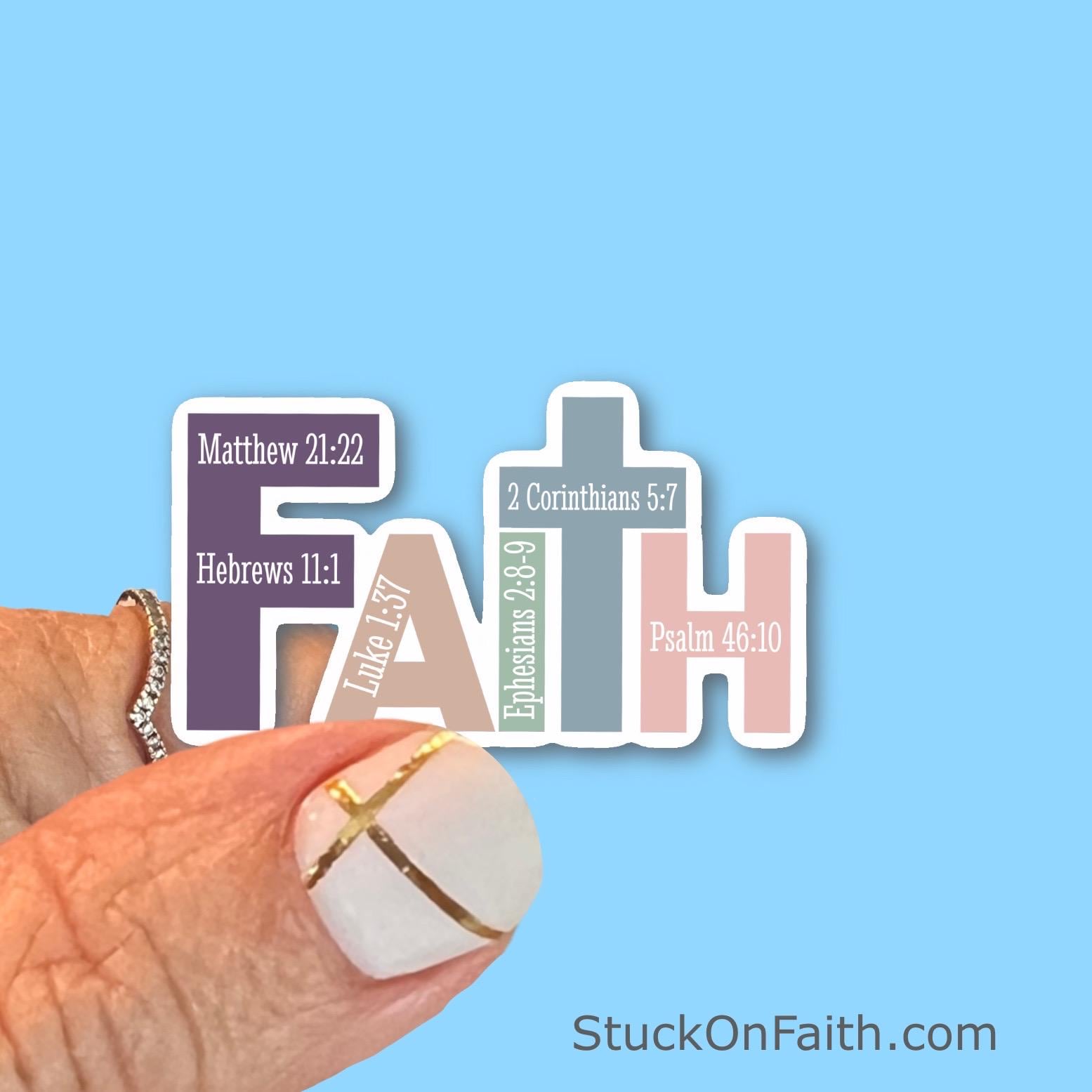 Faith, verses to share your faith, Christian Faith UV/ Waterproof Vinyl Sticker/ Decal- Choice of Size, Single or Bulk qty