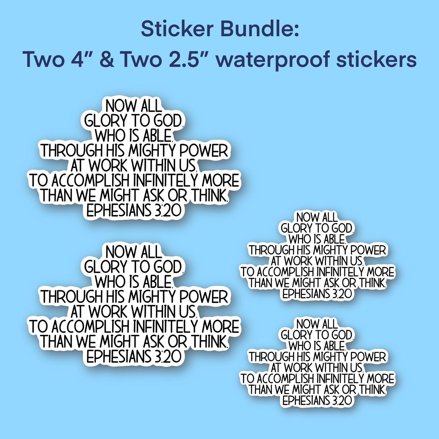 Your favorite verse sticker pack - 4 pieces, 2 sizes Christian Faith UV/ Waterproof Vinyl Sticker/ Decal