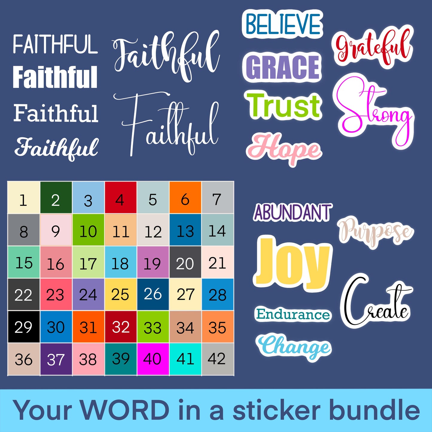 Your favorite verse sticker pack - 4 pieces, 2sizes Christian Faith UV/ Waterproof Vinyl Sticker/ Decal