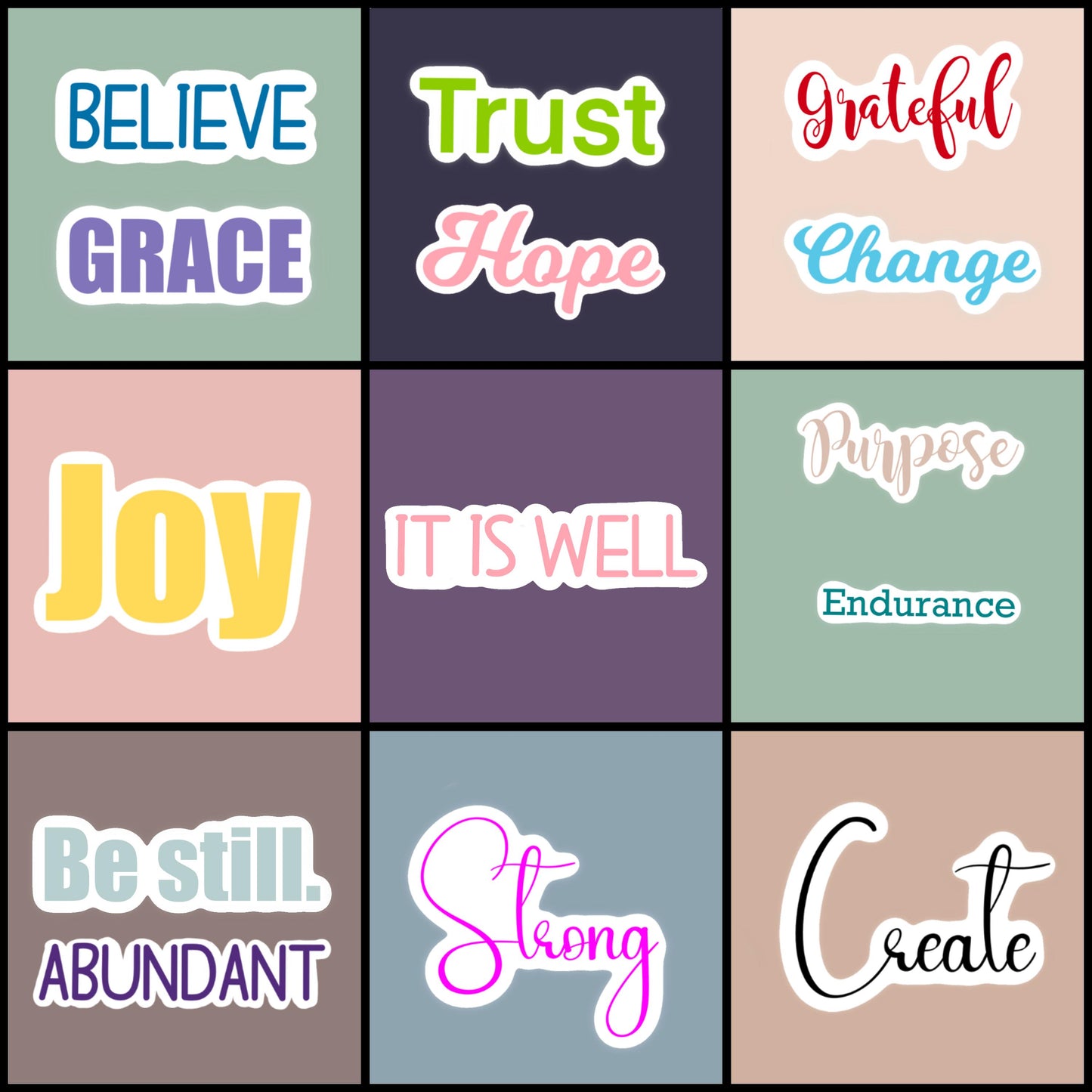 Your favorite verse sticker pack - 4 pieces, 2sizes Christian Faith UV/ Waterproof Vinyl Sticker/ Decal