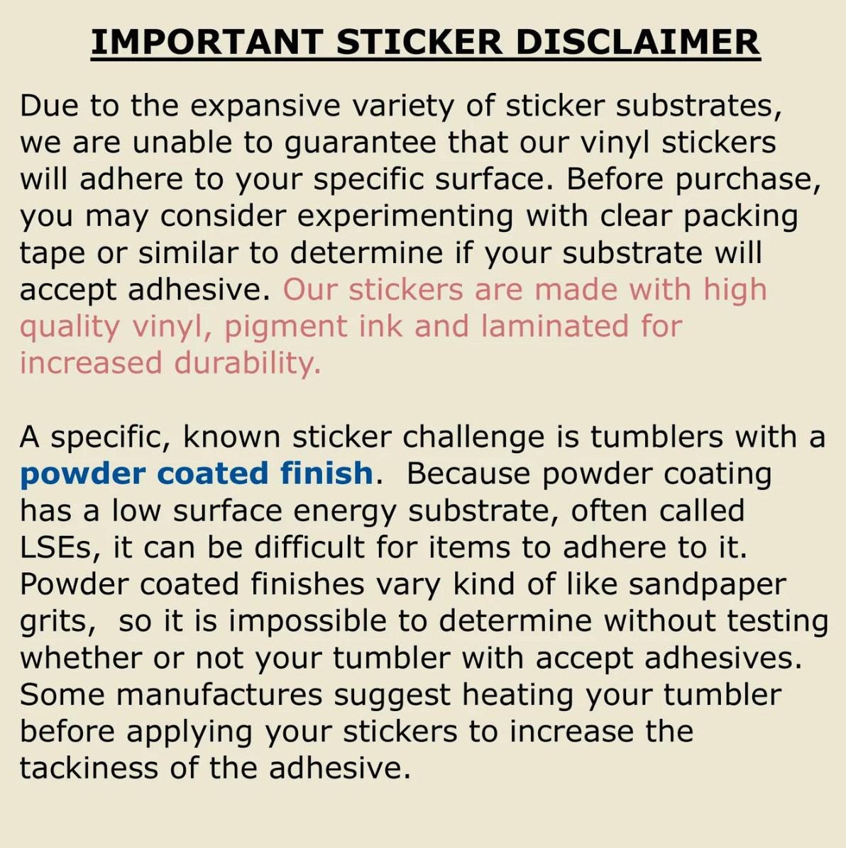 a text description for a sticker dispenser
