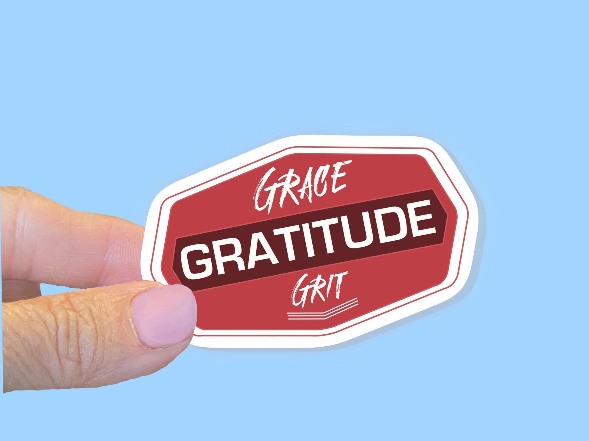 Grace Gratitude Grit, Christian Faith UV/ Waterproof Vinyl Sticker/ Decal- Choice of Size, Single or Bulk qty