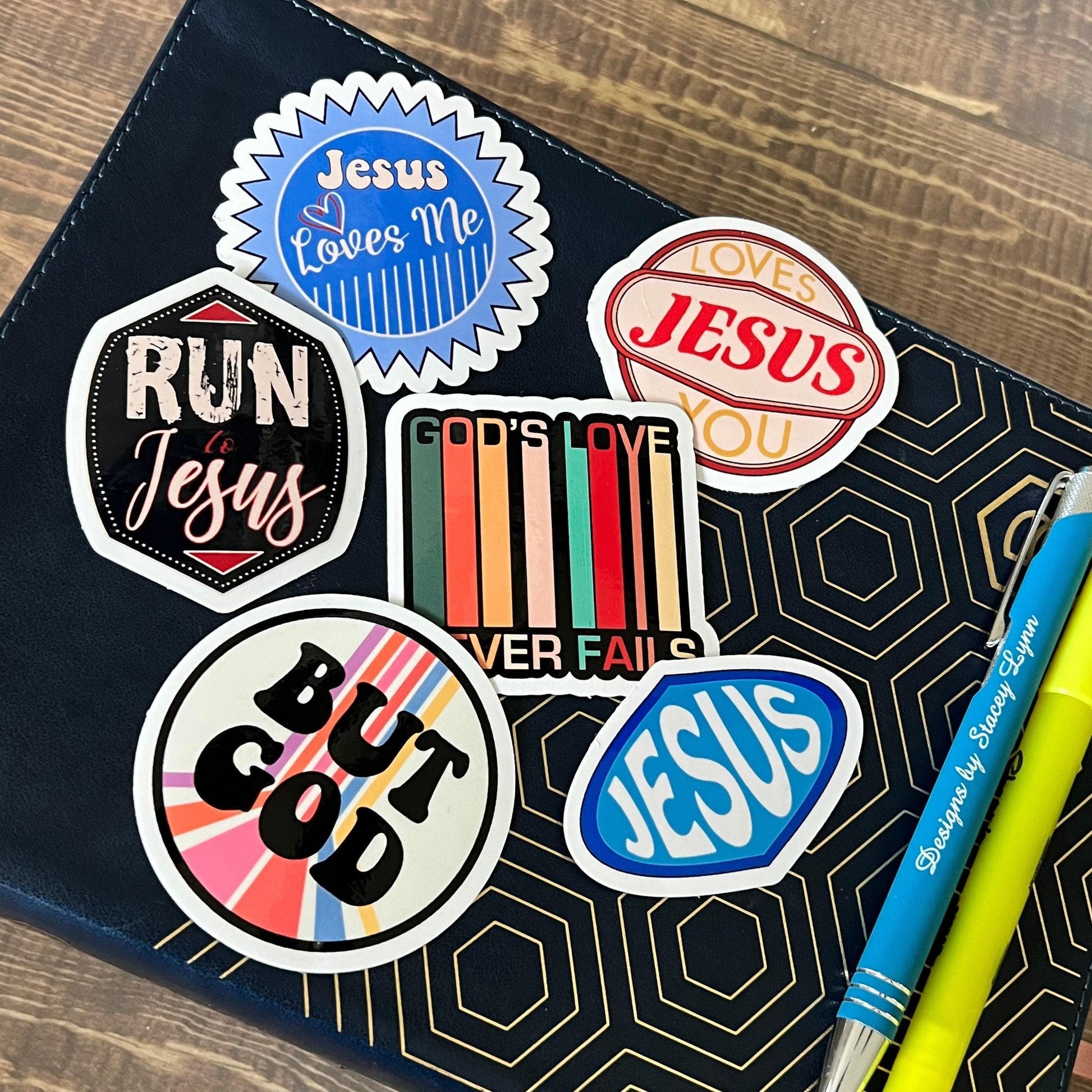 Christian Sticker Pack, Six Faith Stickers, Religious Decals, Bible Verse Stickers, Waterproof Sticker Bundle, Pack 2267