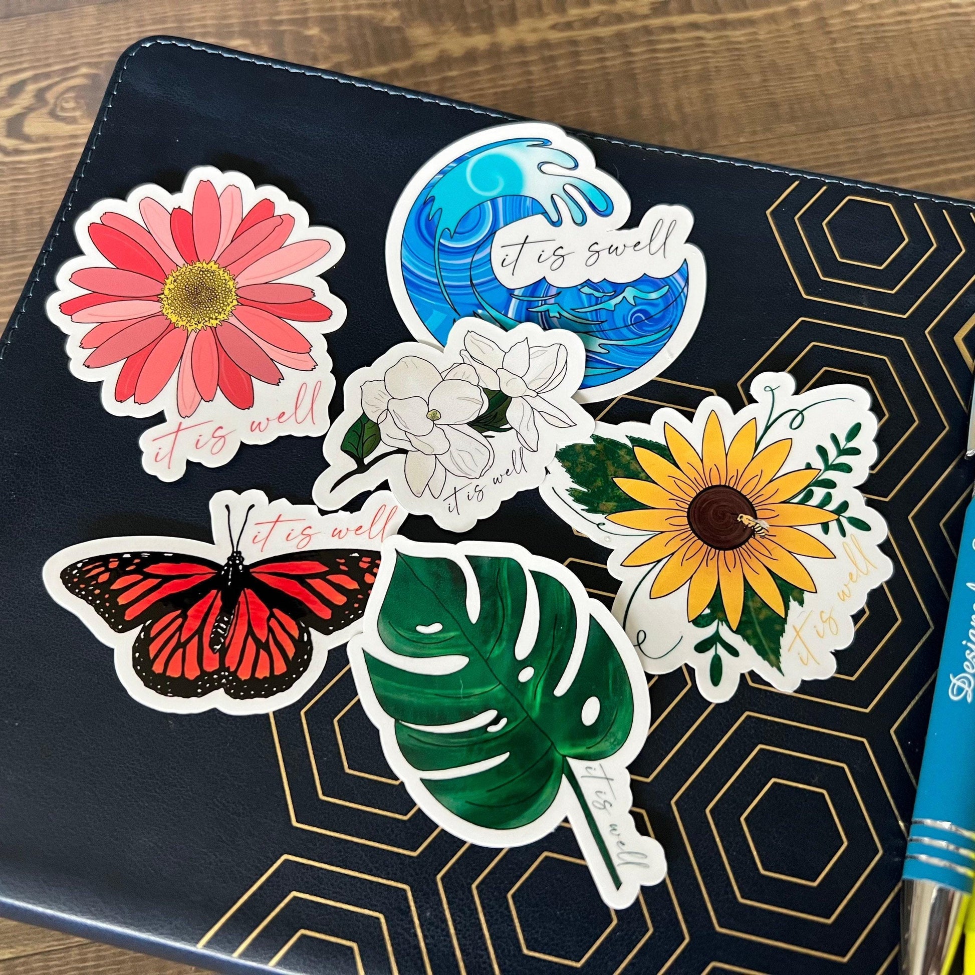 Christian Sticker Pack, It is Well series, Six Faith Stickers, Religious Decals, Bible Verse Stickers, Waterproof Sticker Bundle
