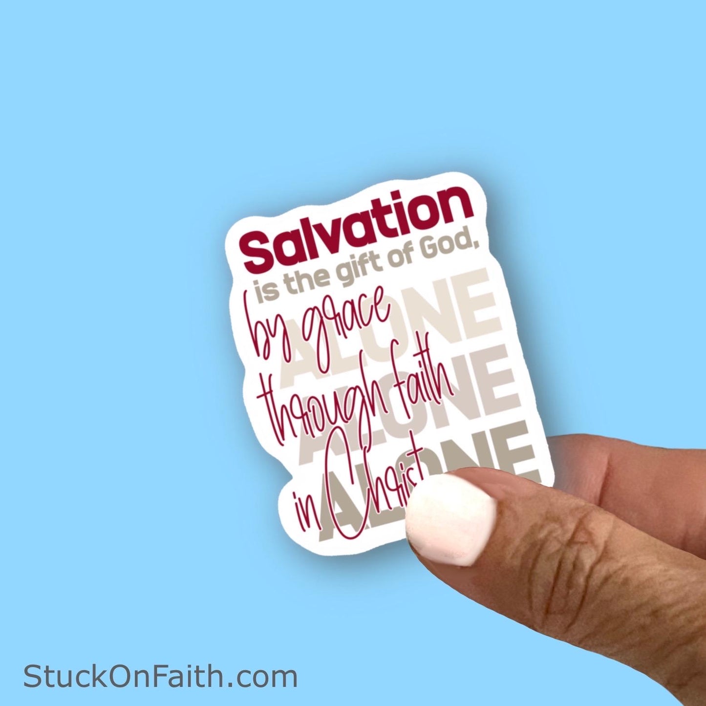 Salvation is the gift of God - Christian Faith UV/ Waterproof Vinyl Sticker/ Decal- Choice of Size