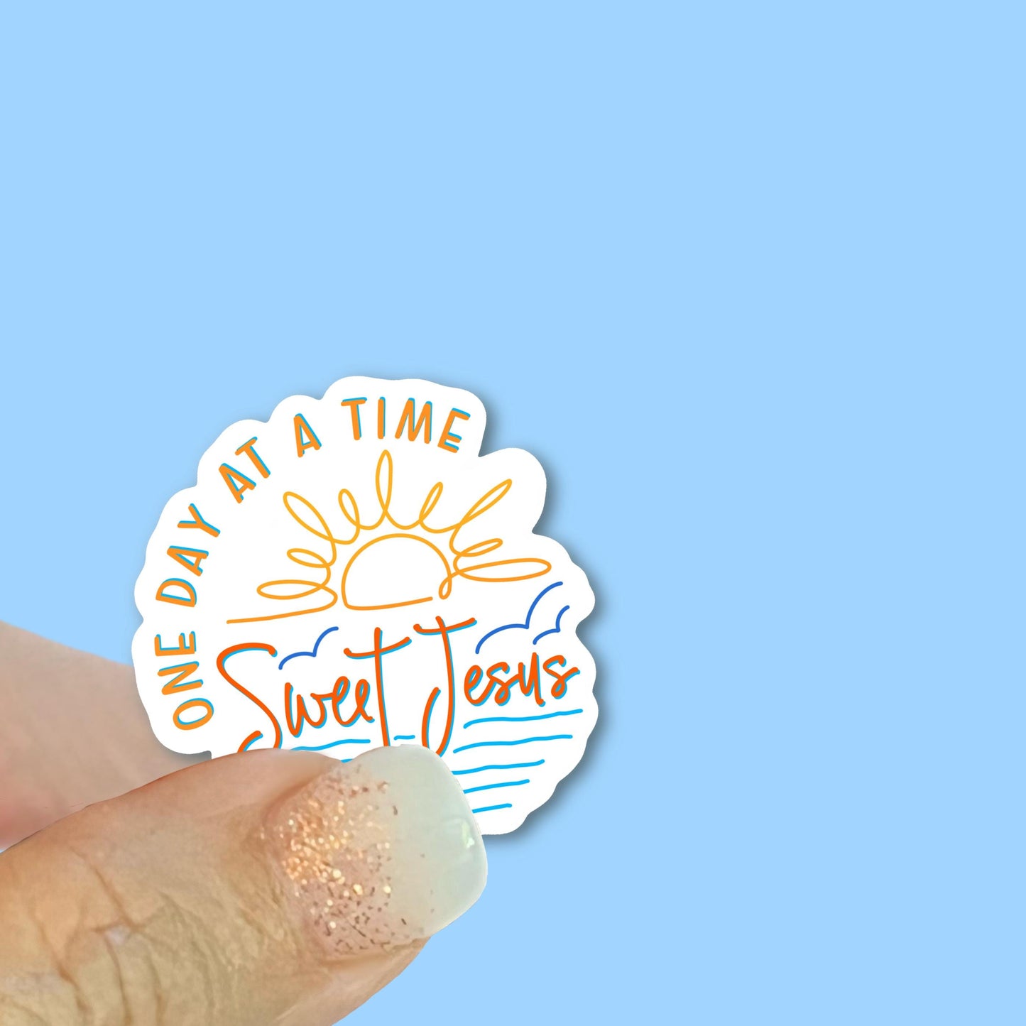 One day at a time, Sweet Jesus - Christian Faith UV/ Waterproof Vinyl Sticker/ Decal- Choice of Size