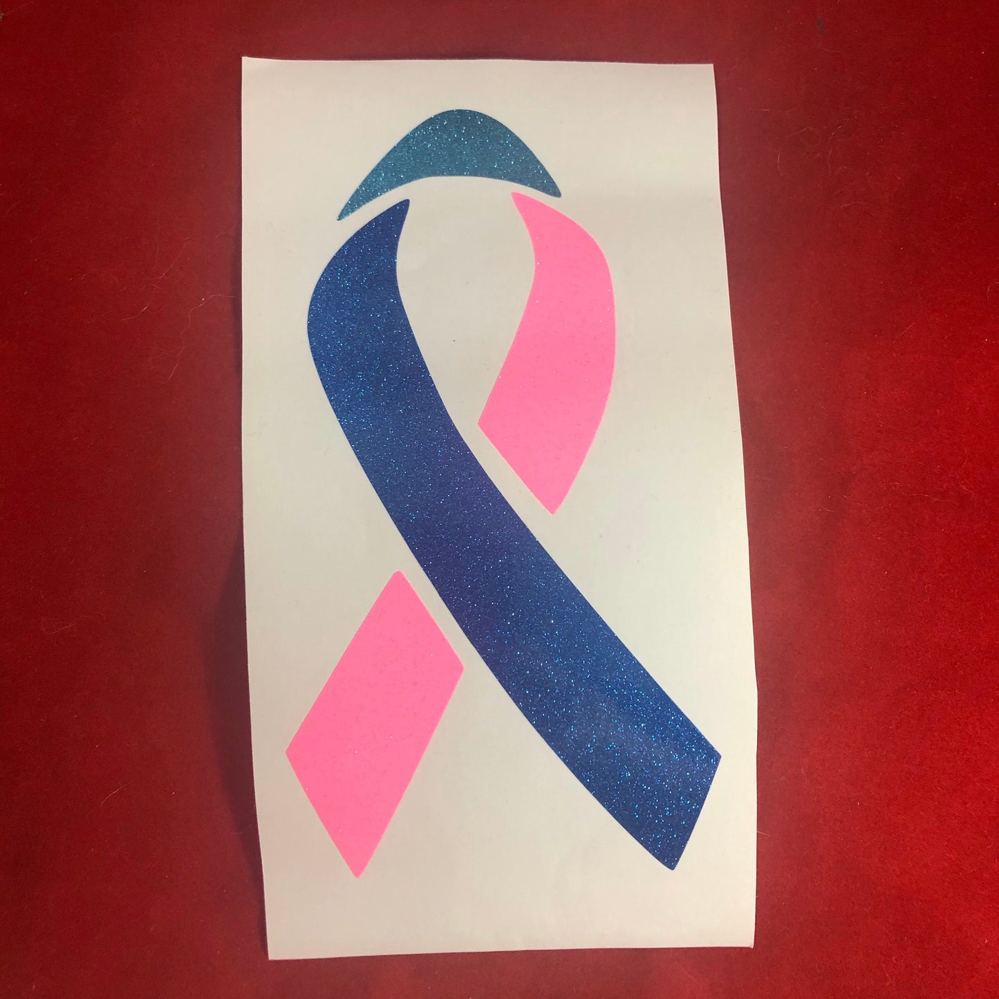 Thyroid Cancer Ribbon Awareness decal, teal, pink & blue ribbon