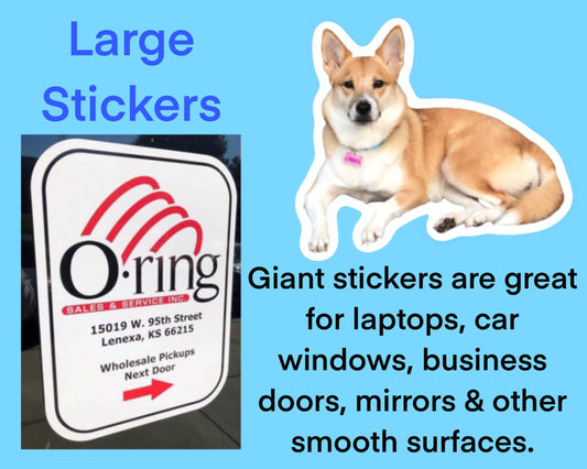 Large Waterproof photo or Logo Sticker - UV Resistant for use indoors or outdoors