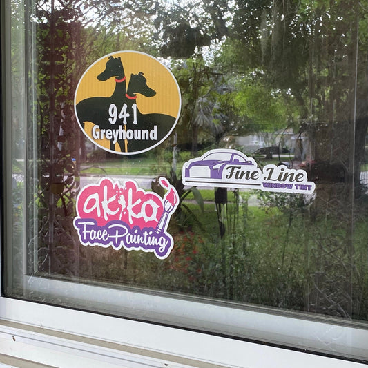 Custom Static Window Cling - NOT FOR CAR windows - any photo, logo or graphic | Removable, repositionable white vinyl