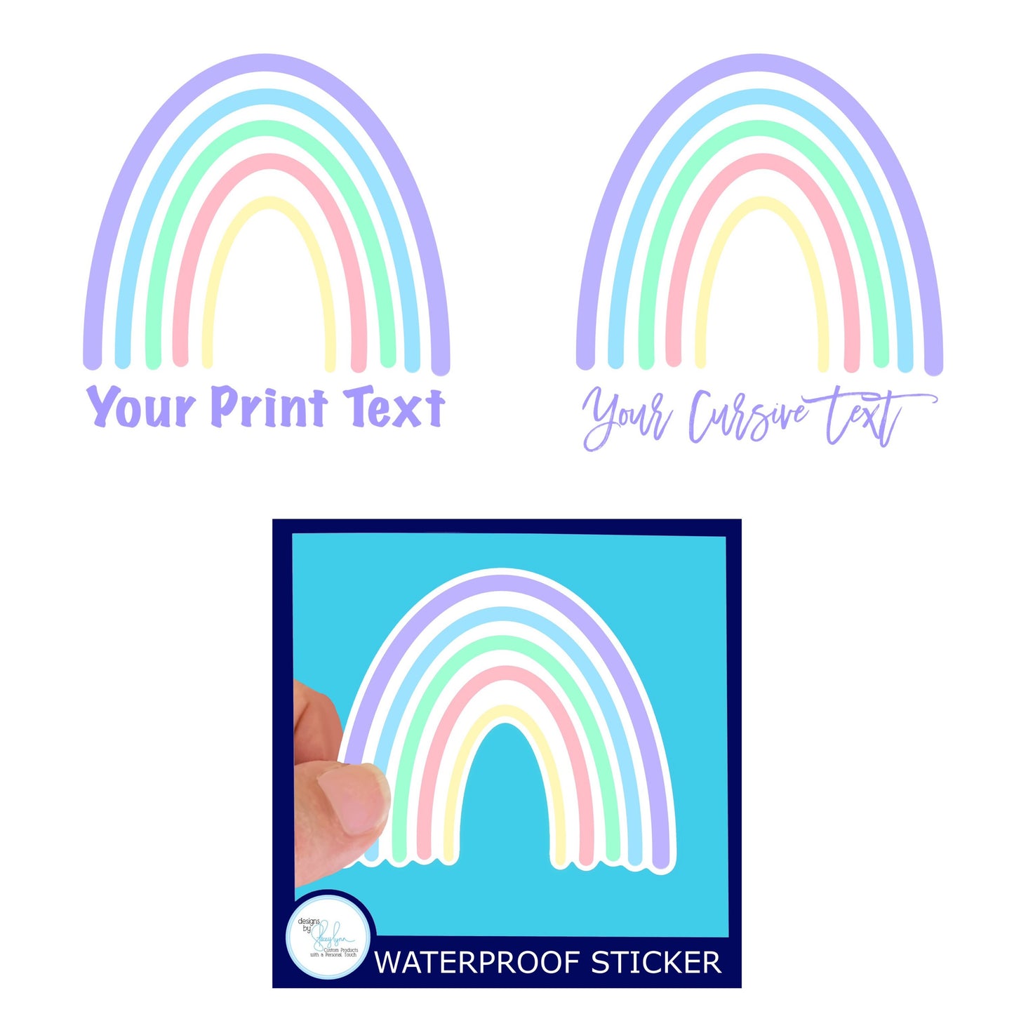 Pastel Rainbow  Sticker, Waterproof Vinyl Decal, Laptop Sticker, Water Bottle Sticker, Aesthetic Stickers, choice of size