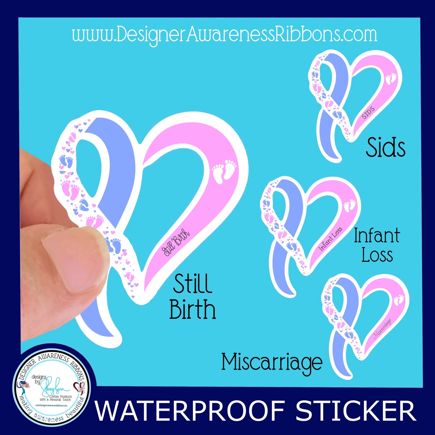 Still Birth, Infant Loss Awareness Waterproof Sticker