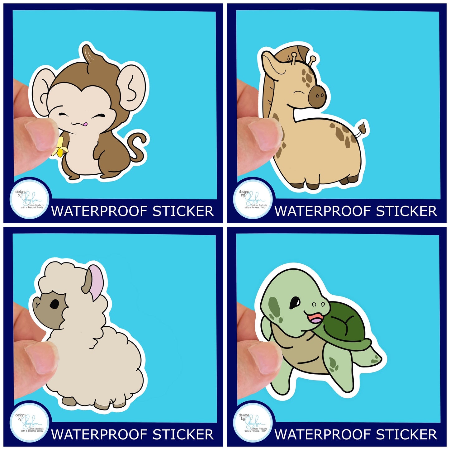 Alpaca  Cute Kawaii Waterproof Sticker, Water Bottle decal, Laptop sticker, animal Stickers,