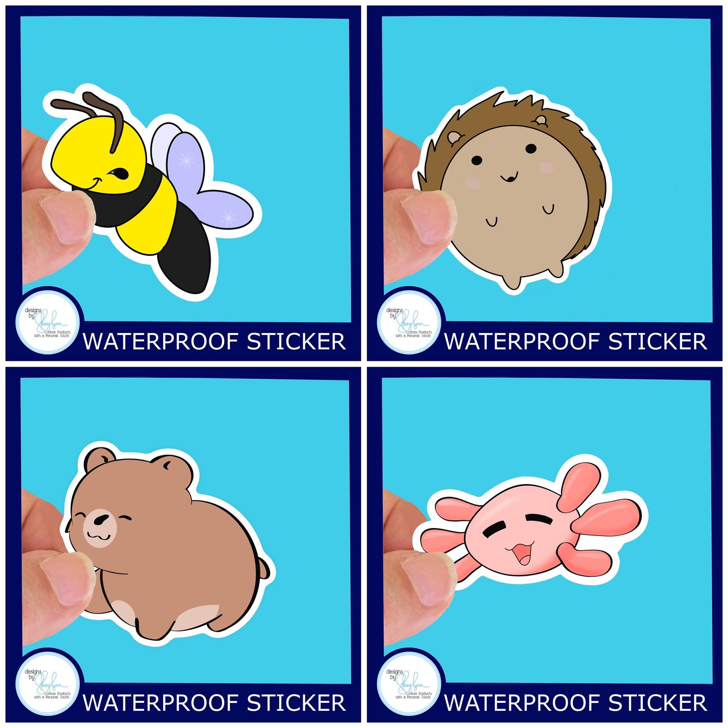 Bear Cub  Cute Kawaii Waterproof Sticker, Water Bottle decal, Laptop sticker, animal Stickers,