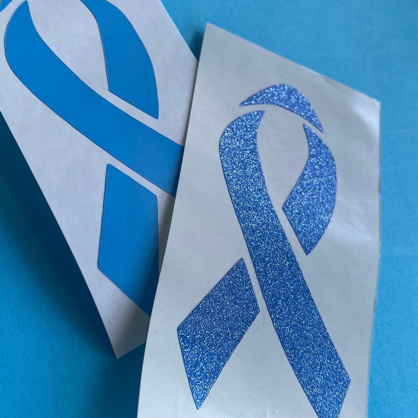 Light Blue Awareness Ribbon Vinyl Decal