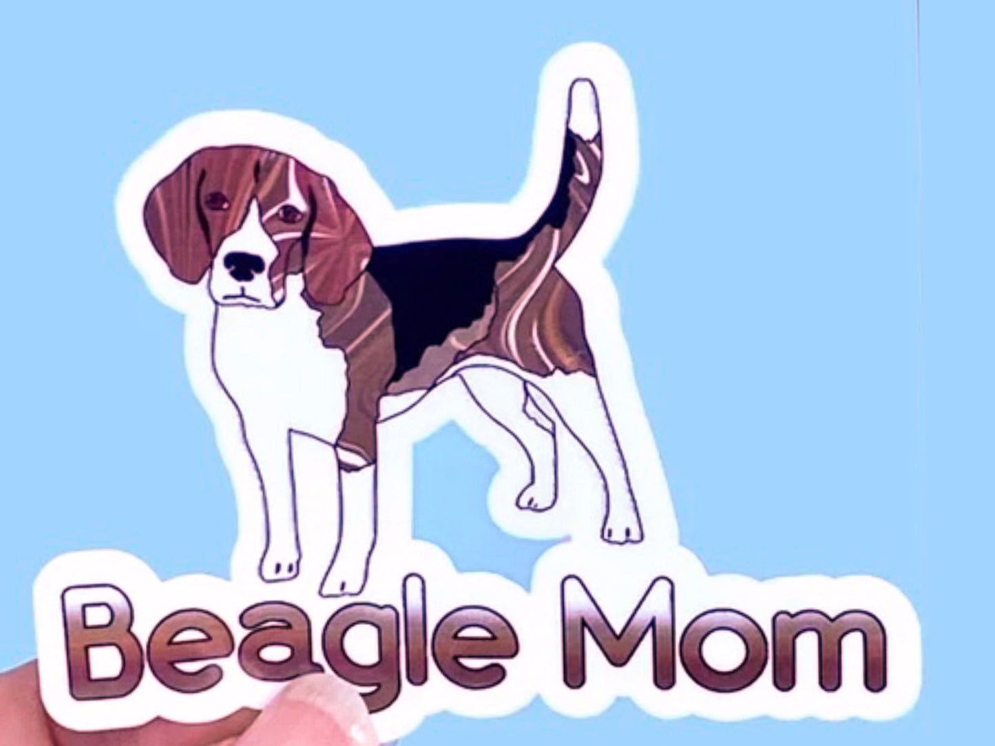 Beagle Mom   Waterproof Sticker, Water Bottle decal, Laptop sticker, animal Stickers,
