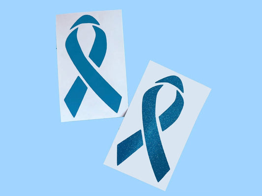 Teal Awareness Ribbon Vinyl Decal
