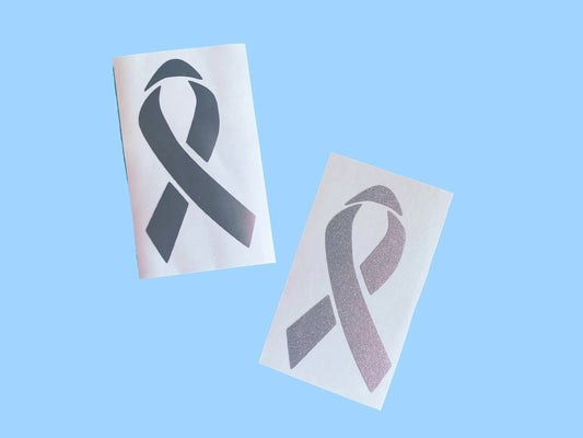 Silver Awareness Ribbon Vinyl Decal