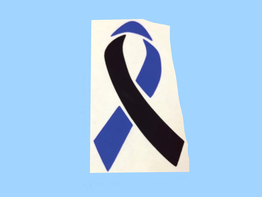 THIN BLUE LINE Awareness Ribbon decal, Police Officer, Cop, First Responder, Black & Blue ribbon