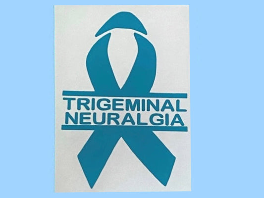 TRIGEMINAL NEURALGIA Awareness Ribbon Decal, Teal Ribbon, Facial pain Awareness Ribbon, TN