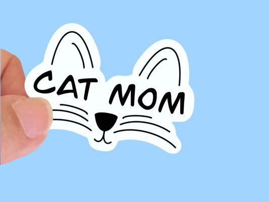 Cat Mom   Waterproof Sticker, Water Bottle decal, Laptop sticker, animal Stickers,