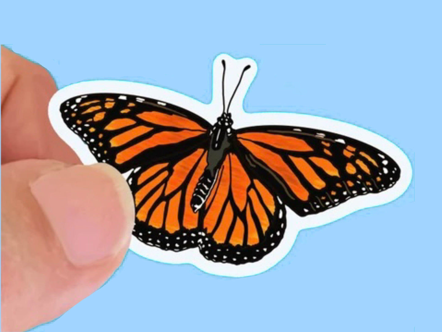 Monarch Butterfly Waterproof Sticker, Water Bottle decal, Laptop sticker, animal Stickers,