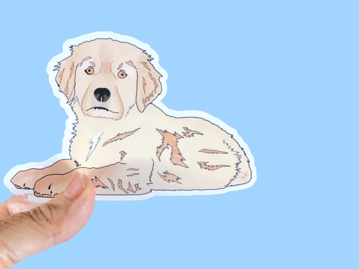 Golden Retriever Puppy   Waterproof Sticker, Water Bottle decal, Laptop sticker, animal Stickers,