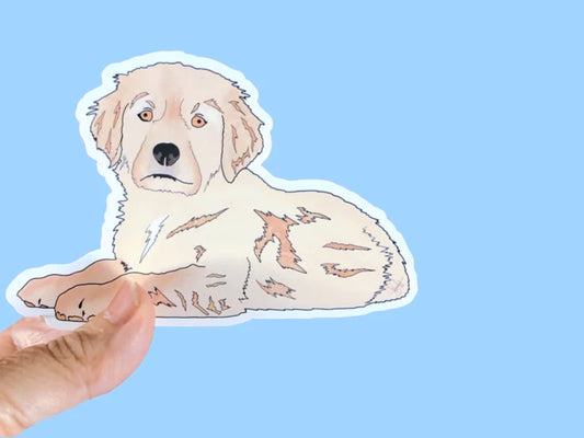 Golden Retriever Puppy   Waterproof Sticker, Water Bottle decal, Laptop sticker, animal Stickers,