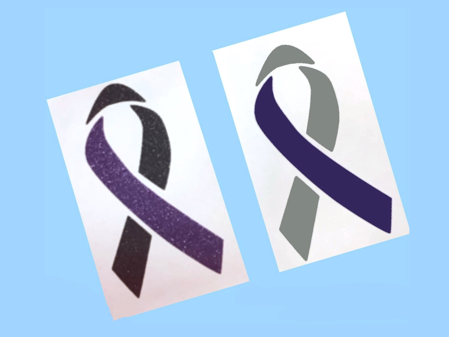 MENINGIOMA AWARENESS RIBBON decal, Brain Tumor Ribbon, Brain Cancer Awareness Ribbon, Grey & Purple ribbon