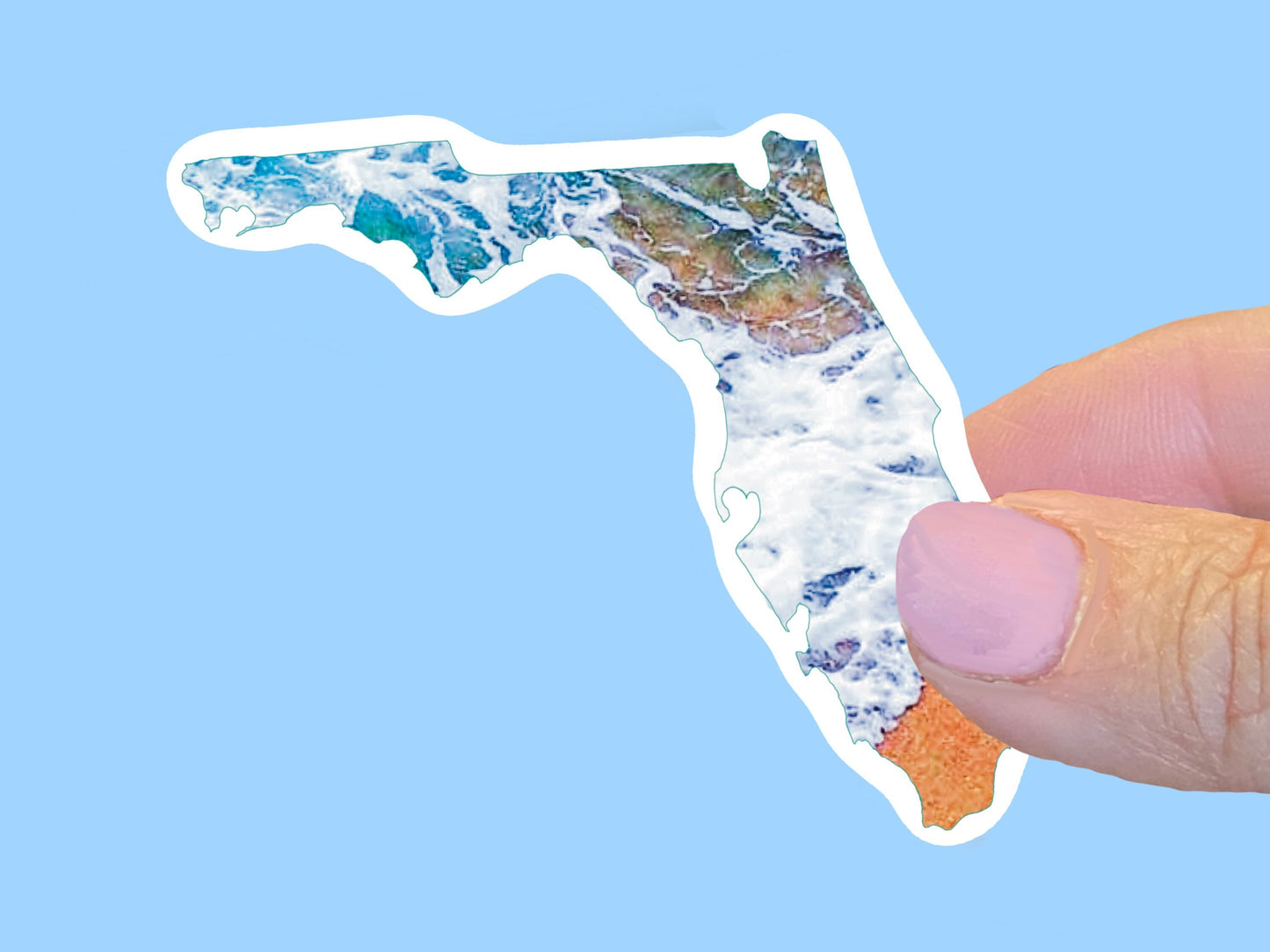 Florida Beachy  Sticker, Waterproof Vinyl Decal, Laptop Sticker, Water Bottle Sticker, Aesthetic Stickers, choice of size