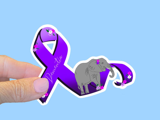 Dementia Awareness Ribbon Vinyl Waterproof Sticker