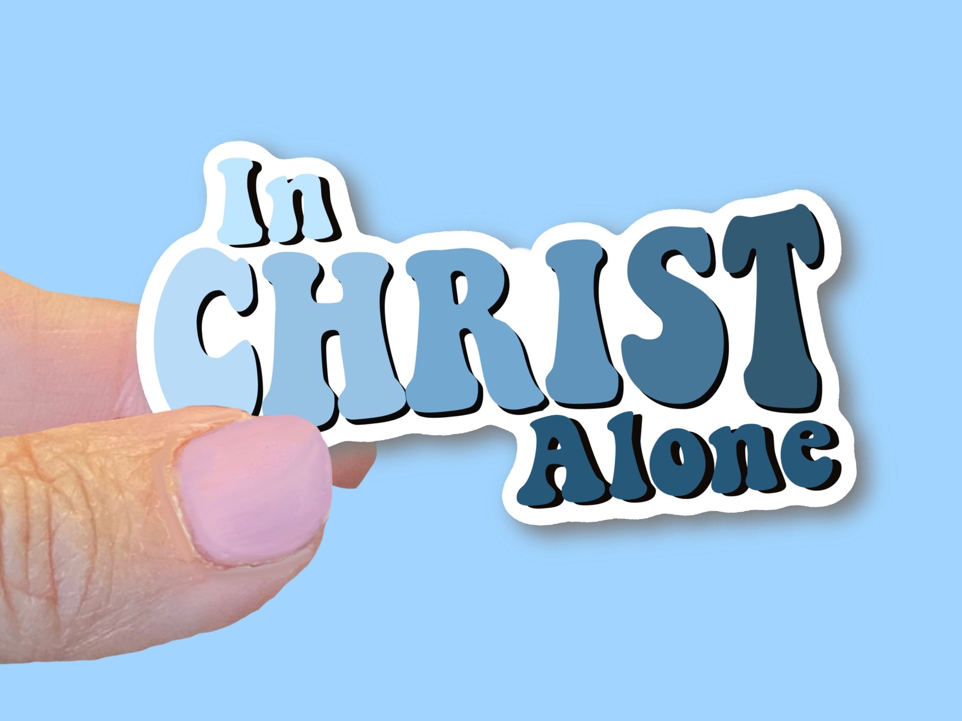In Christ Alone, Christian Faith UV/ Waterproof Vinyl Sticker/ Decal- Choice of Size, Single or Bulk qty